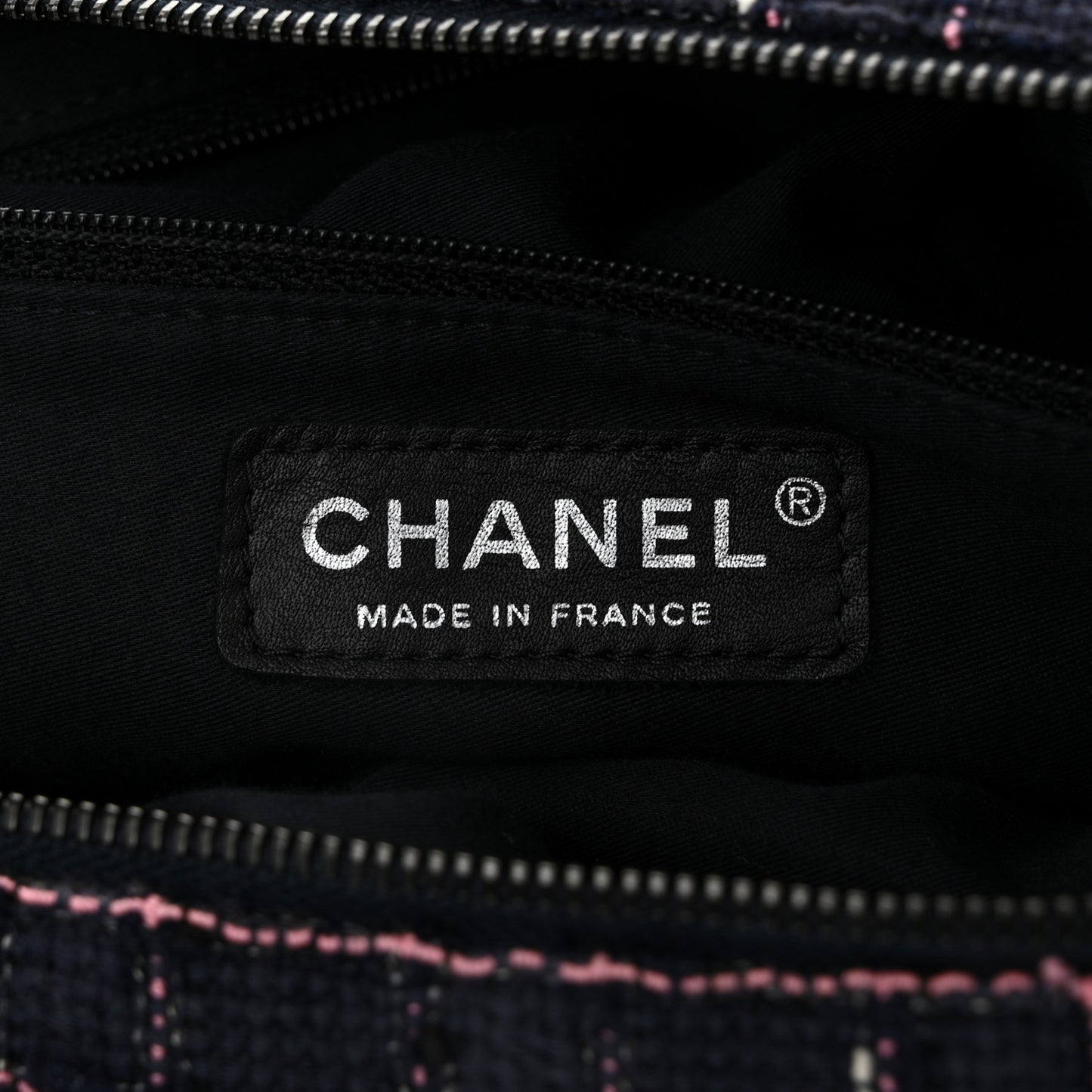 Tweed Lambskin Small Girl Bag Navy Blue Pink