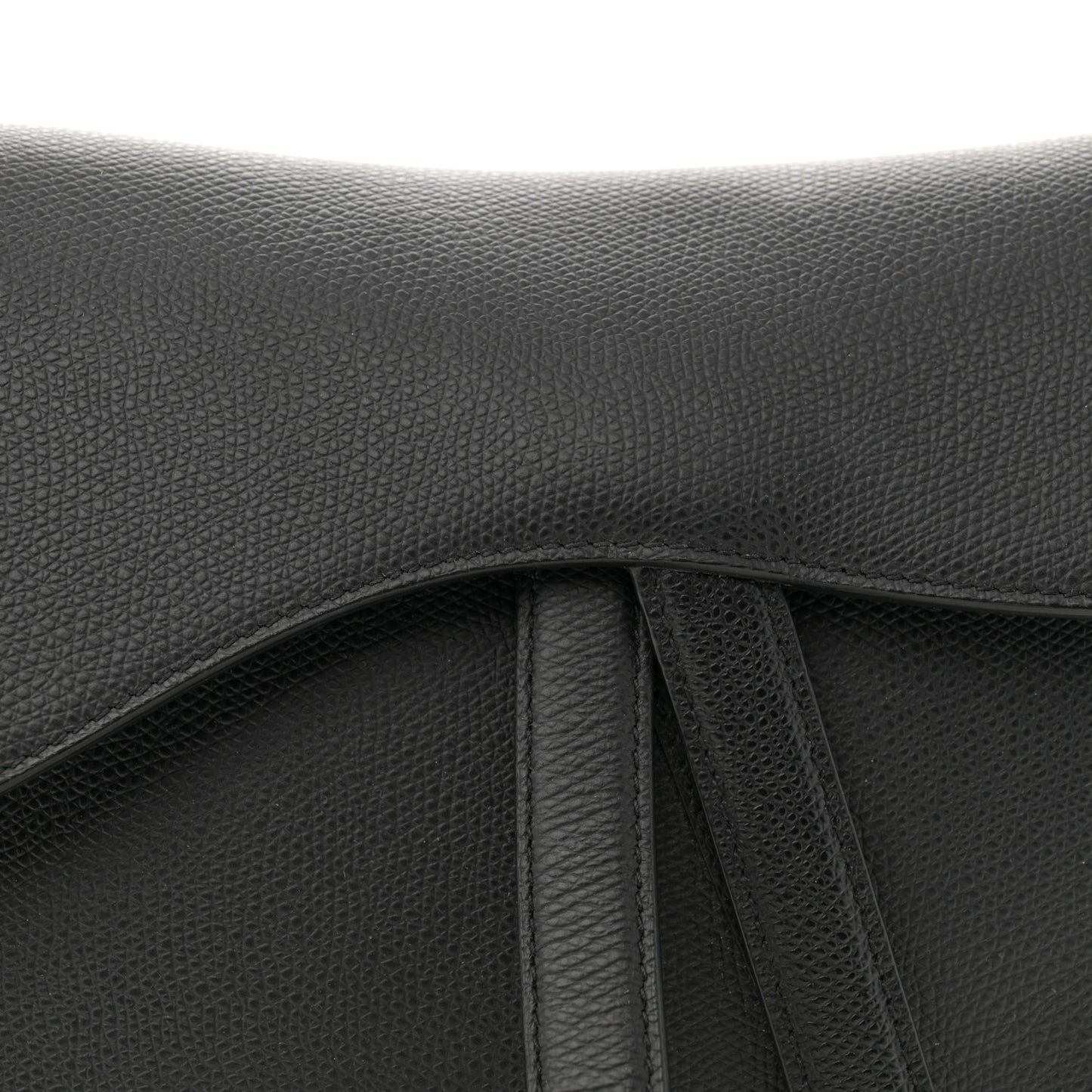 Grained Calfskin Saddle Bag Black