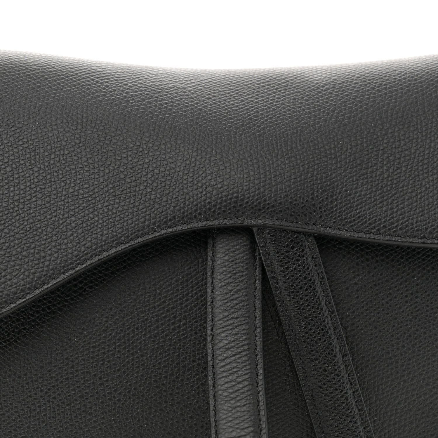 Christian Dior Grained Calfskin Saddle Bag Black 8 of 11