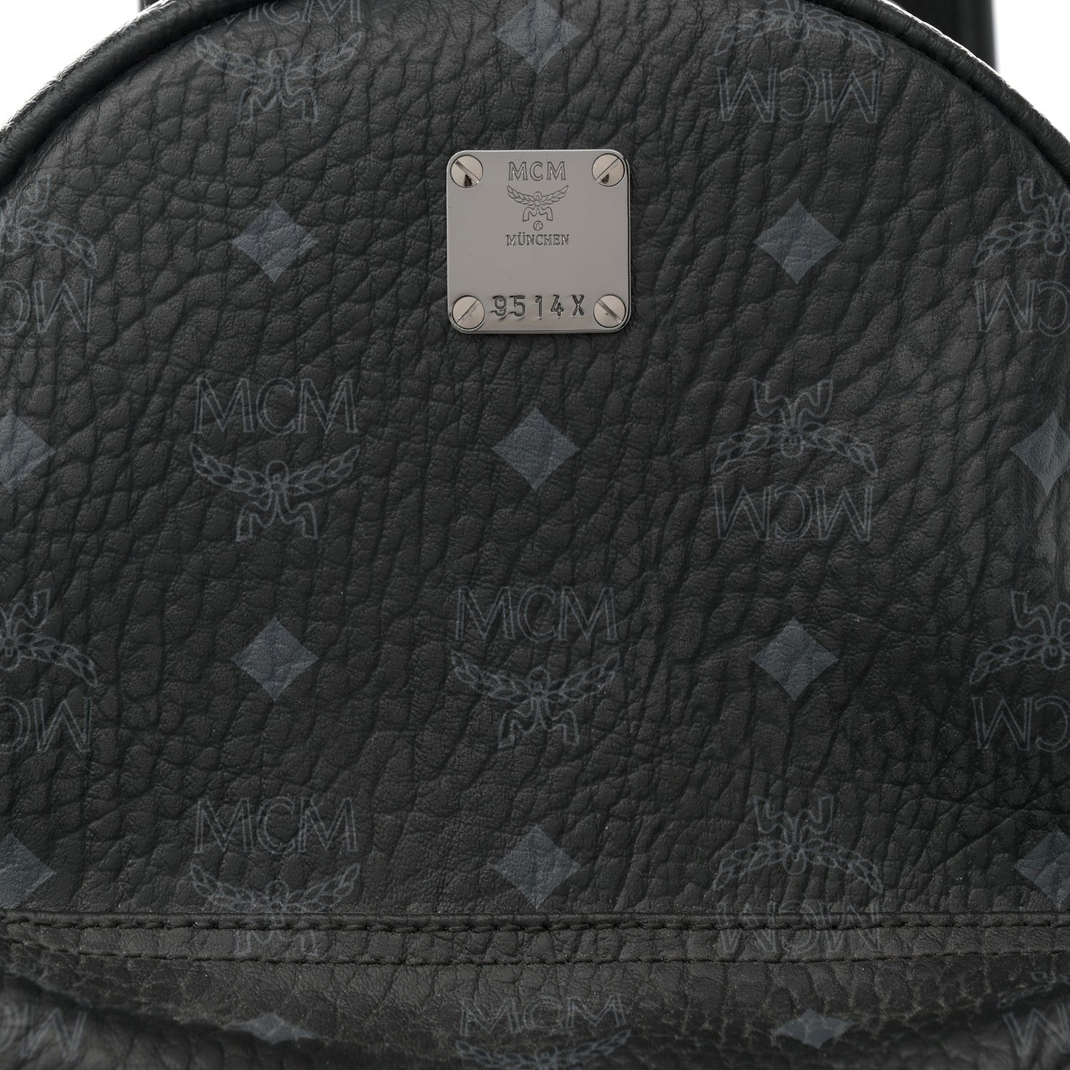MCM Visetos Small Side Stud Stark Backpack Black 8 of 12