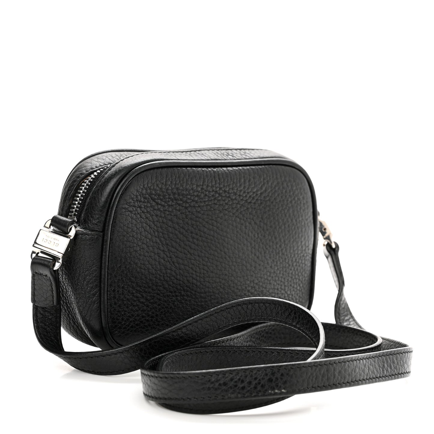 Pebbled Calfskin Children's Mini Soho Disco Messenger Bag Black