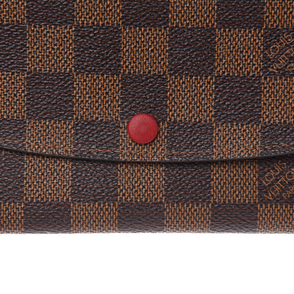 Louis Vuitton Damier Ebene Emilie Wallet Red 10 of 10