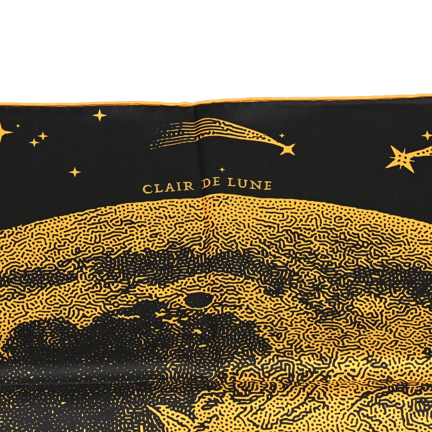 Silk Clair De Lune Double Face Scarf 90 Black Jaune D'Or Bleu