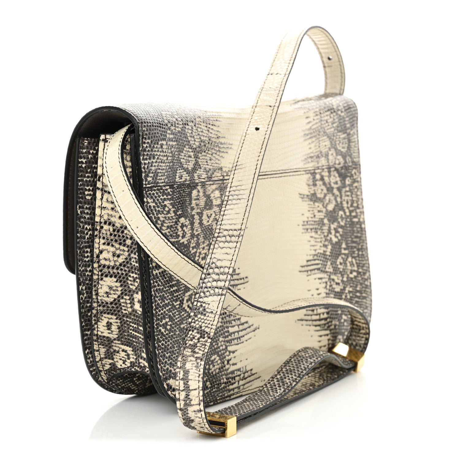 Celine Lizard Medium Classic Box Flap Bag Natural 3 of 12