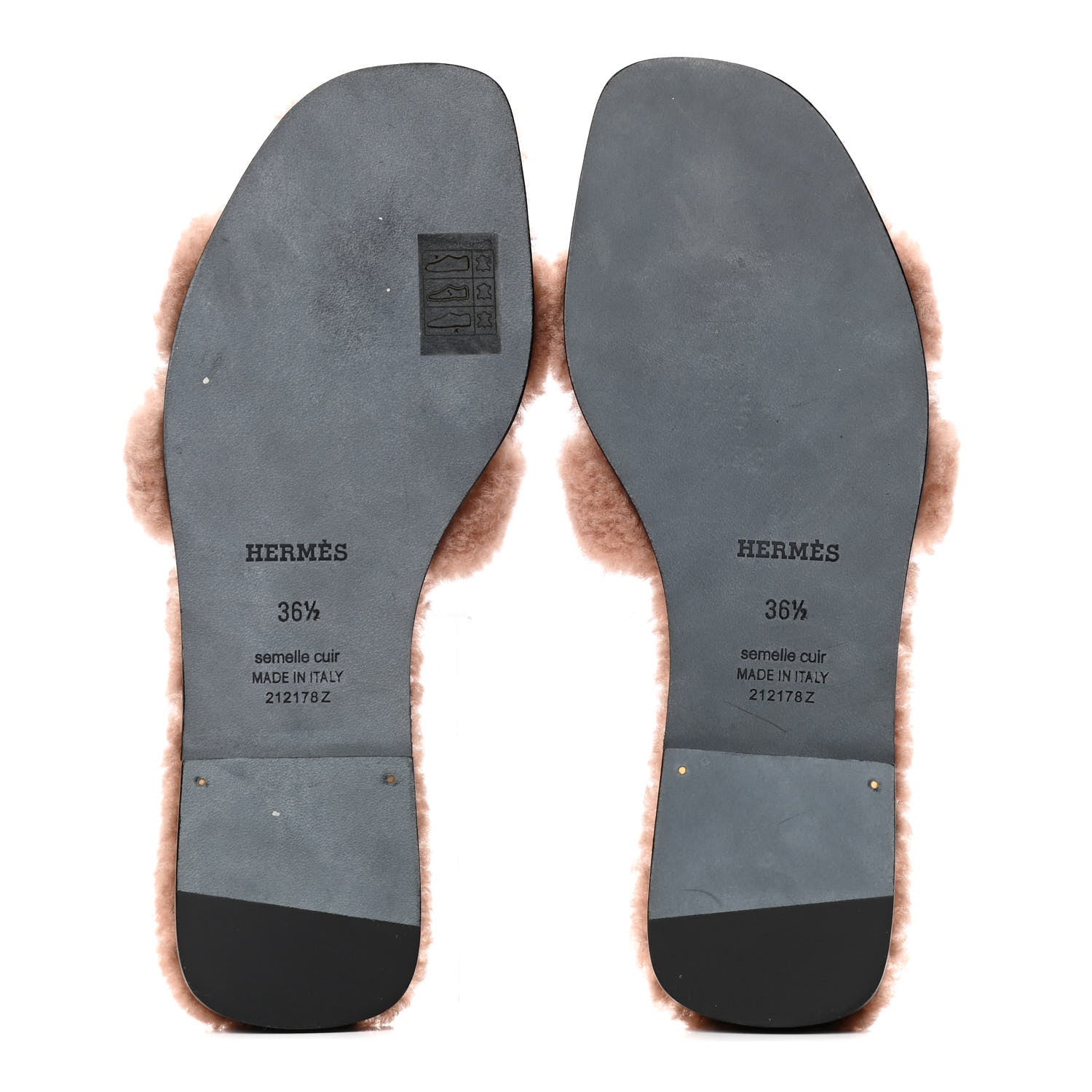 Hermes Woolskin Oran Sandals 36.5 Rose Aube 4 of 4