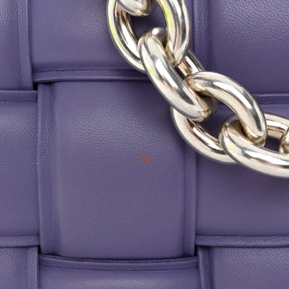 Bottega Veneta Lambskin Maxi Intreccio Padded Chain Cassette Crossbody Bag Lavender 10 of 10