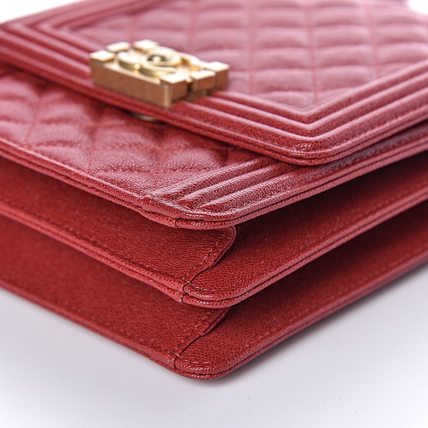 Chanel Caviar Quilted North South Boy Flap Red 10 of 10