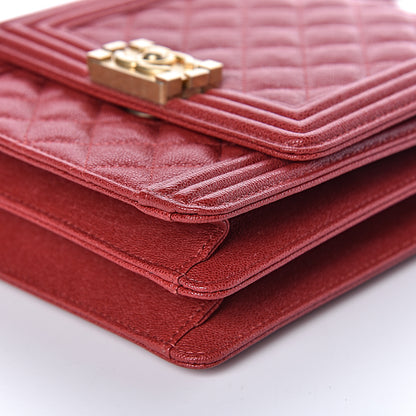 Chanel Caviar Quilted North South Boy Flap Red 10 of 10