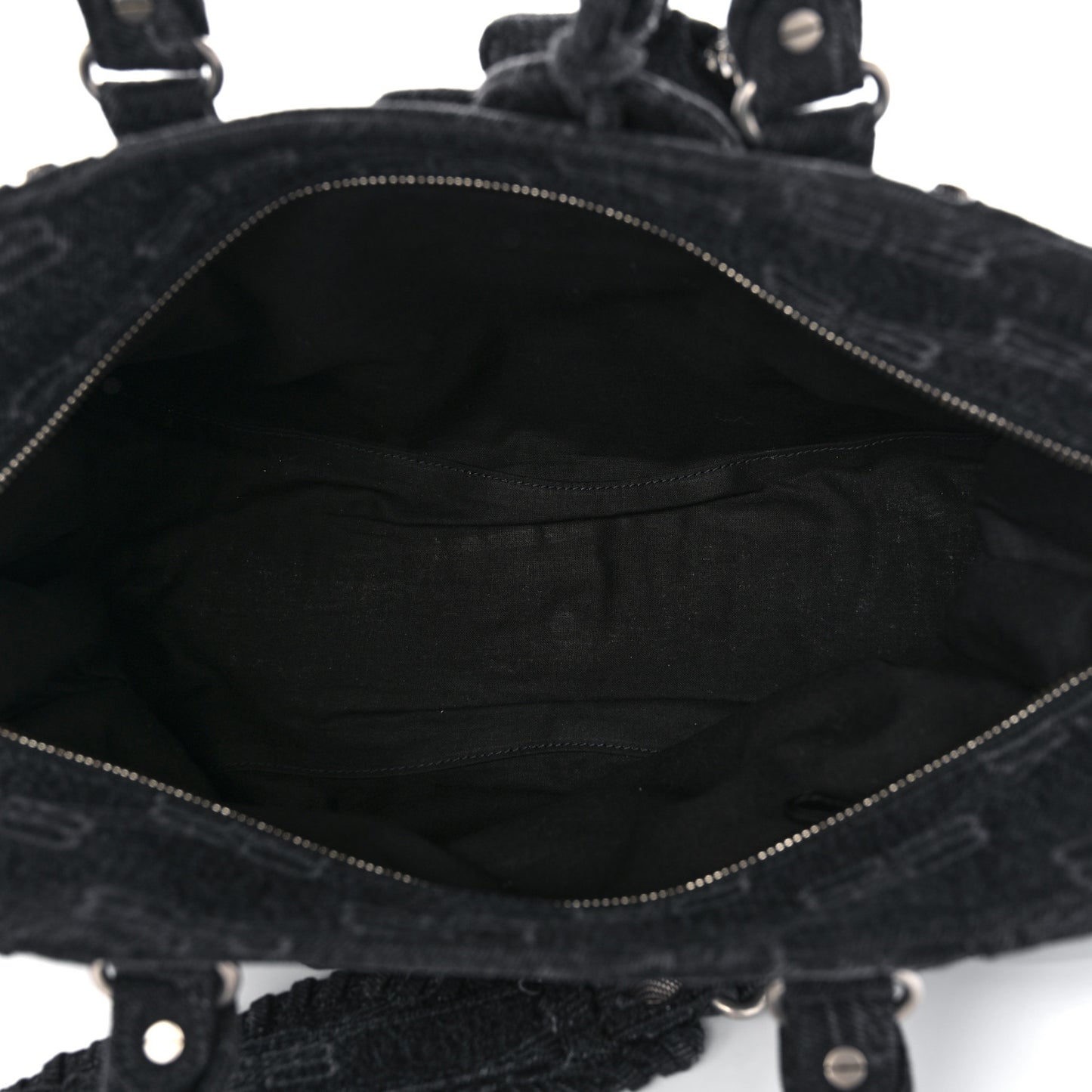 Washed Denim BB Monogram Neo Cagole City Handbag Black