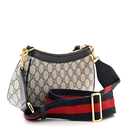 Gucci GG Supreme Monogram Textured Dollar Calfskin Web Small Ophidia GG Handbag Beige Blue 3 of 11