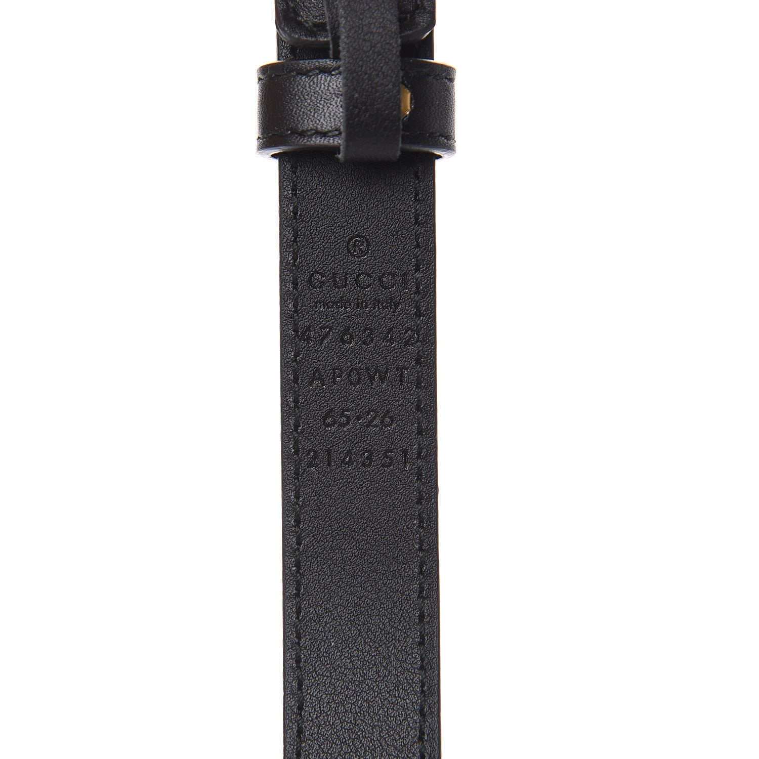 Gucci Calfskin Pearl Double G 20mm Belt 65 26 Black Cream 6 of 6