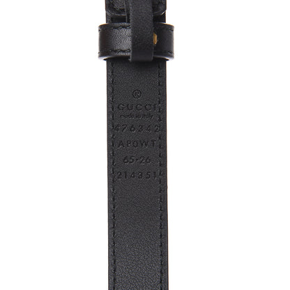 Gucci Calfskin Pearl Double G 20mm Belt 65 26 Black Cream 6 of 6