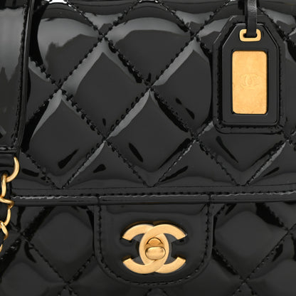 Chanel Patent School Memory Mini Top Handle Flap Black 7 of 7