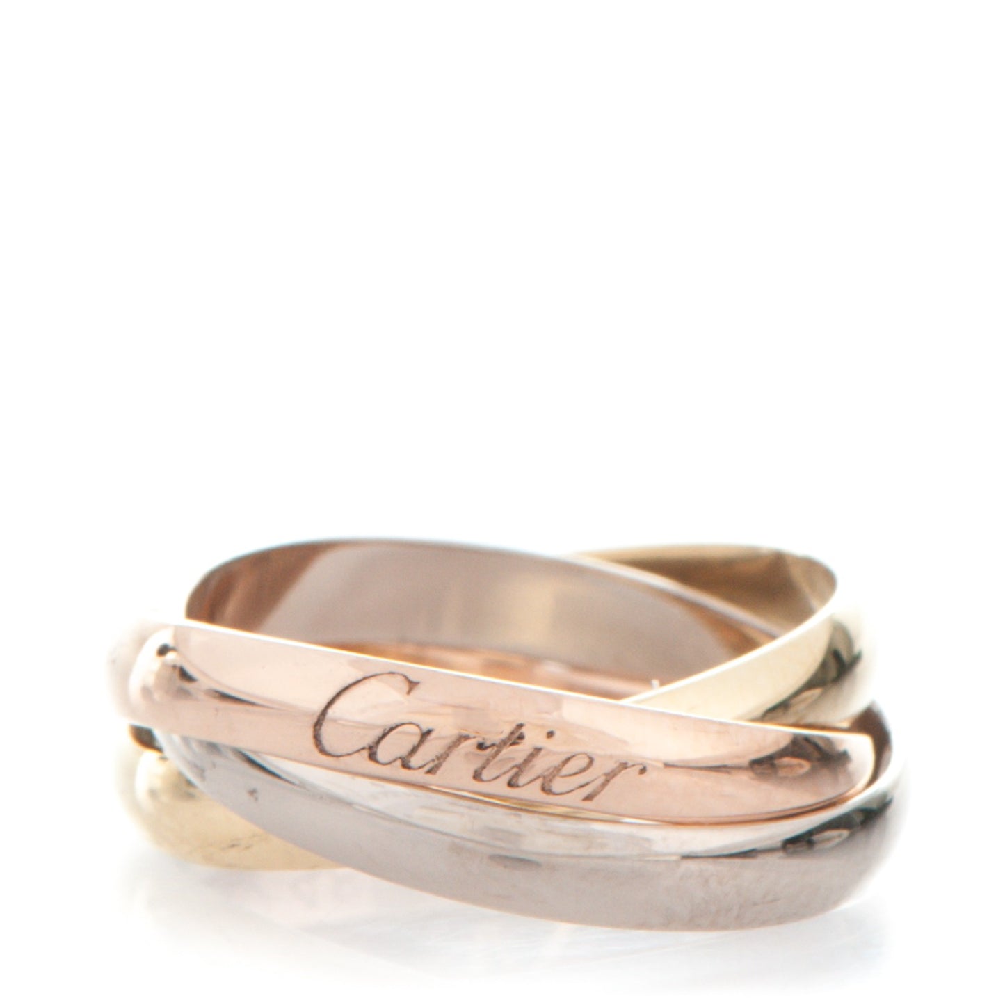 18K Pink Yellow White Gold Small Trinity Ring 48 4.5
