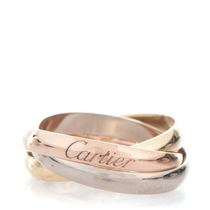 Cartier 18K Pink Yellow White Gold Small Trinity Ring 48 4.5 1 of 5