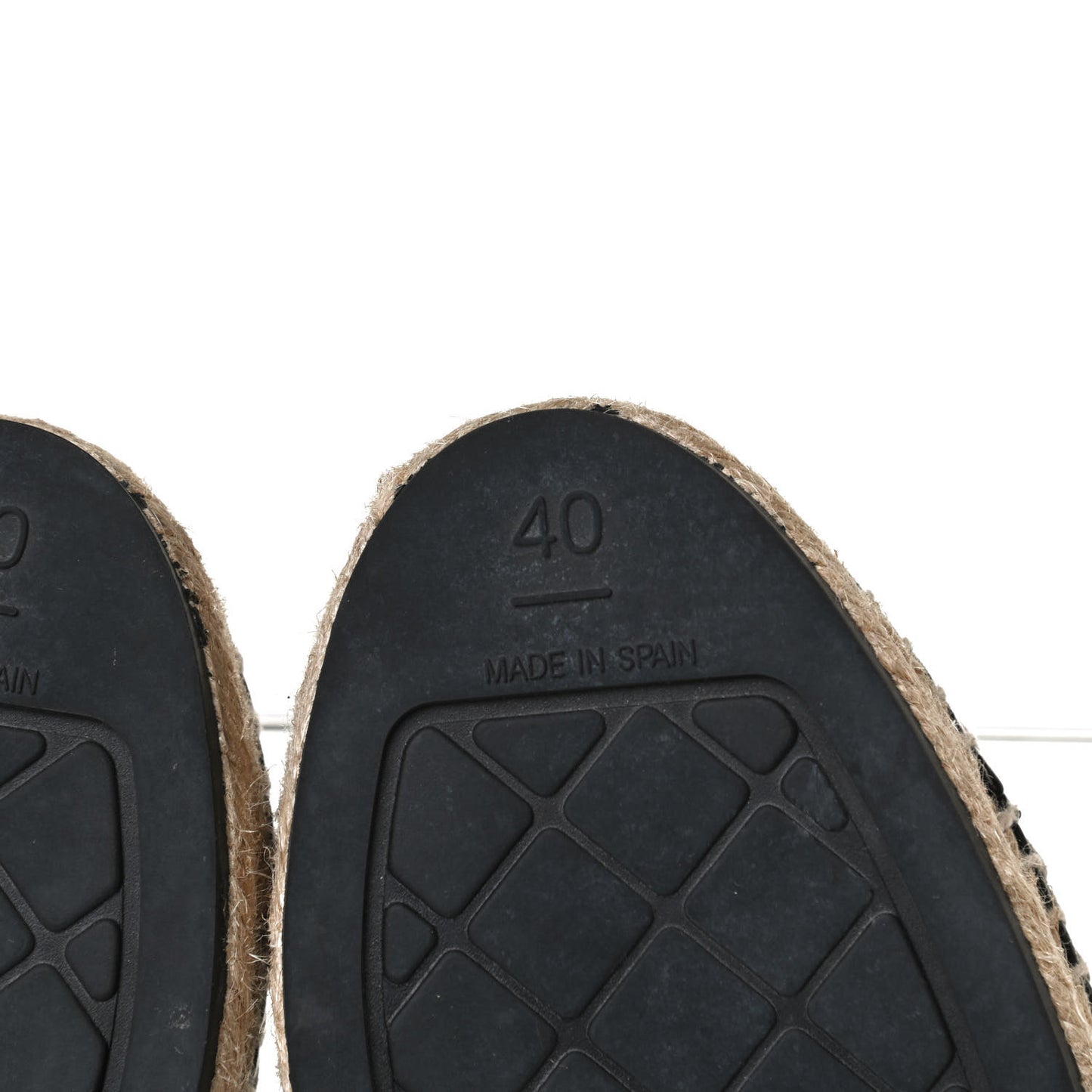 Lambskin Shiny Calfskin CC Espadrilles 40 Black Beige