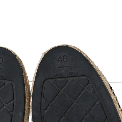 Chanel Lambskin Shiny Calfskin CC Espadrilles 40 Black Beige 8 of 13