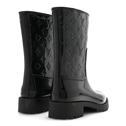 Louis Vuitton Rubber Embossed Monogram Splash Rain Short Boots 39 Black 5 of 7