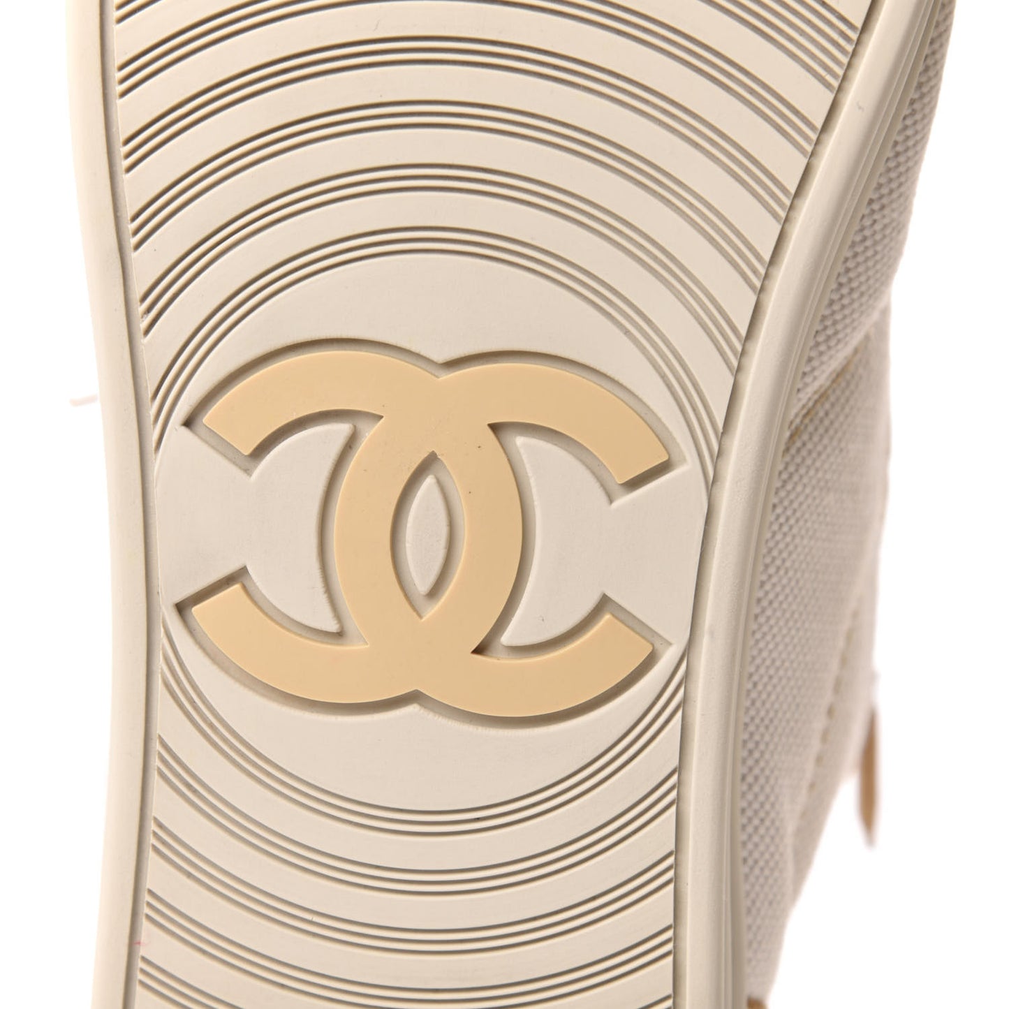 Toile Suede CC High Top Sneakers 38.5 Beige White