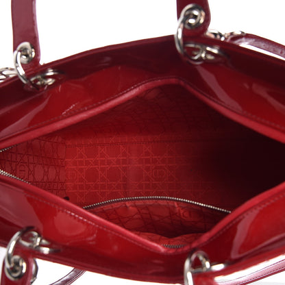 Christian Dior Patent Cannage Large Lady Dior Red 5 of 8