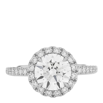 Harry Winston Platinum Diamond 1.41ct The One Round Brilliant Micropave Engagement Ring 47 4.25 1 of 7