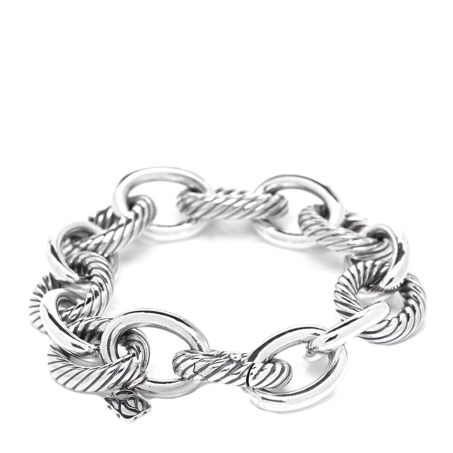 David Yurman Sterling Silver 17mm Extra Large Oval Link Bracelet 3 of 6