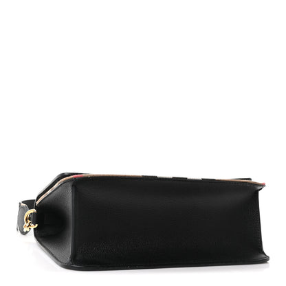 Burberry Derby Calfskin House Check Mackford Crossbody Bag Black 4 of 10