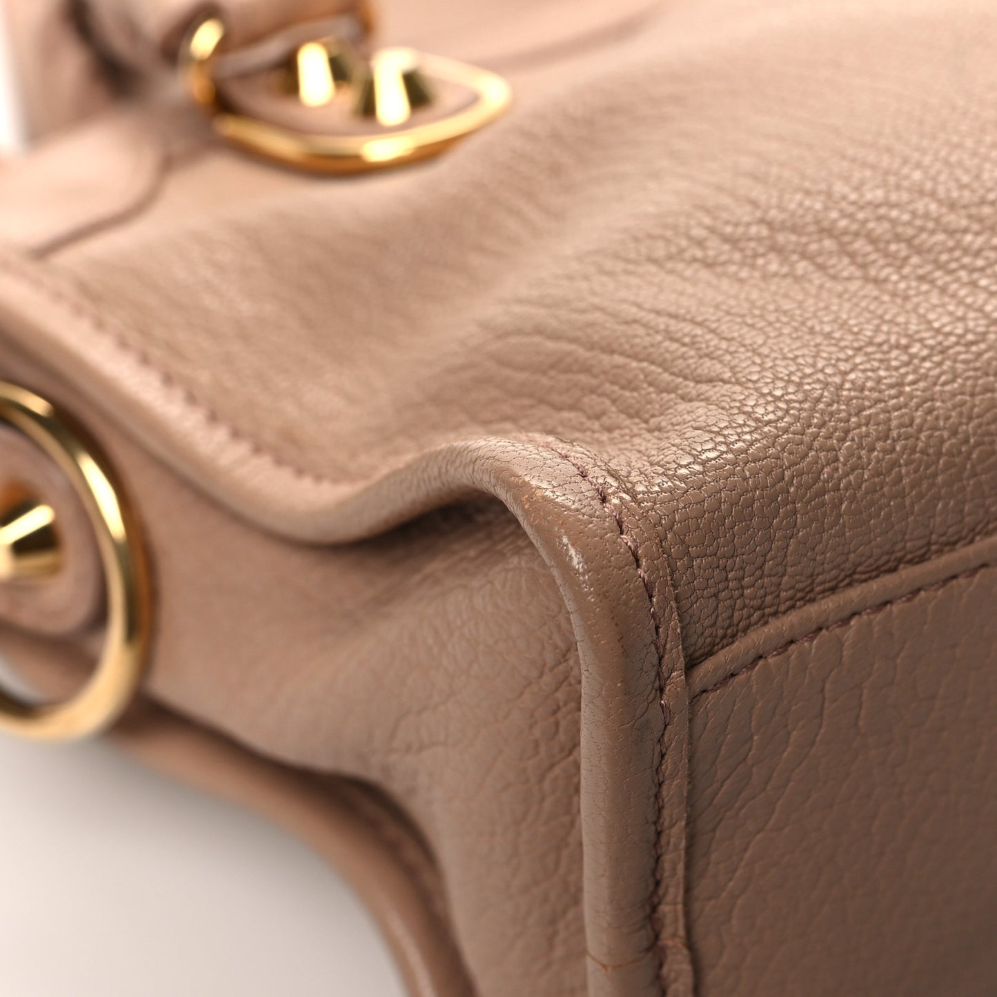 Chevre Gold Metallic Edge Hardware Mini City Rose Des Sables