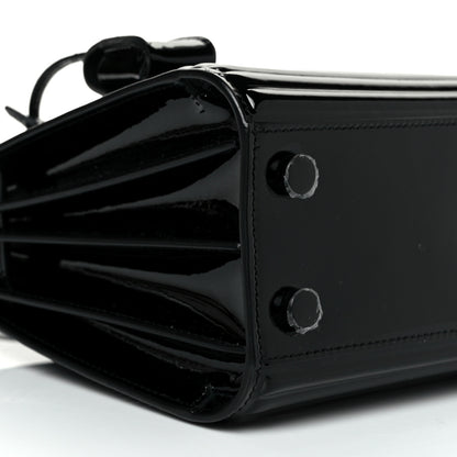 Saint Laurent Ribbed Patent Calfskin Nano Sac De Jour Black 7 of 8