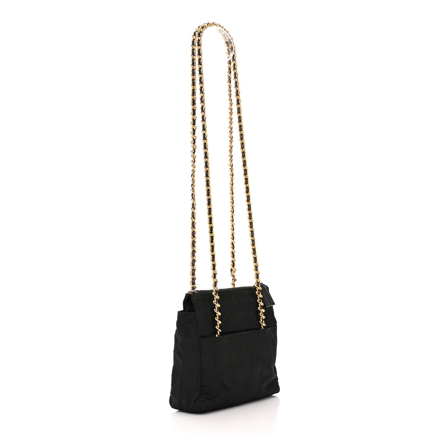 Nylon Tessuto Quilted Shoulder Bag Black