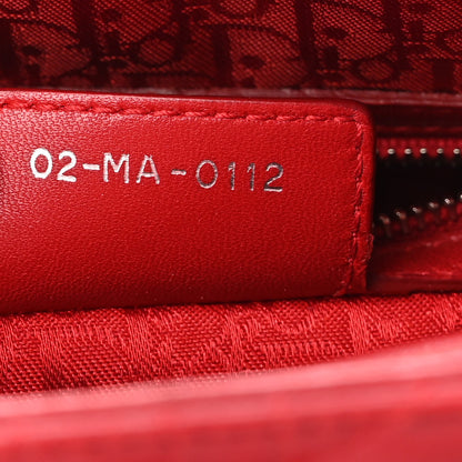 Christian Dior Lambskin Cannage Large Lady Dior Red 7 of 12