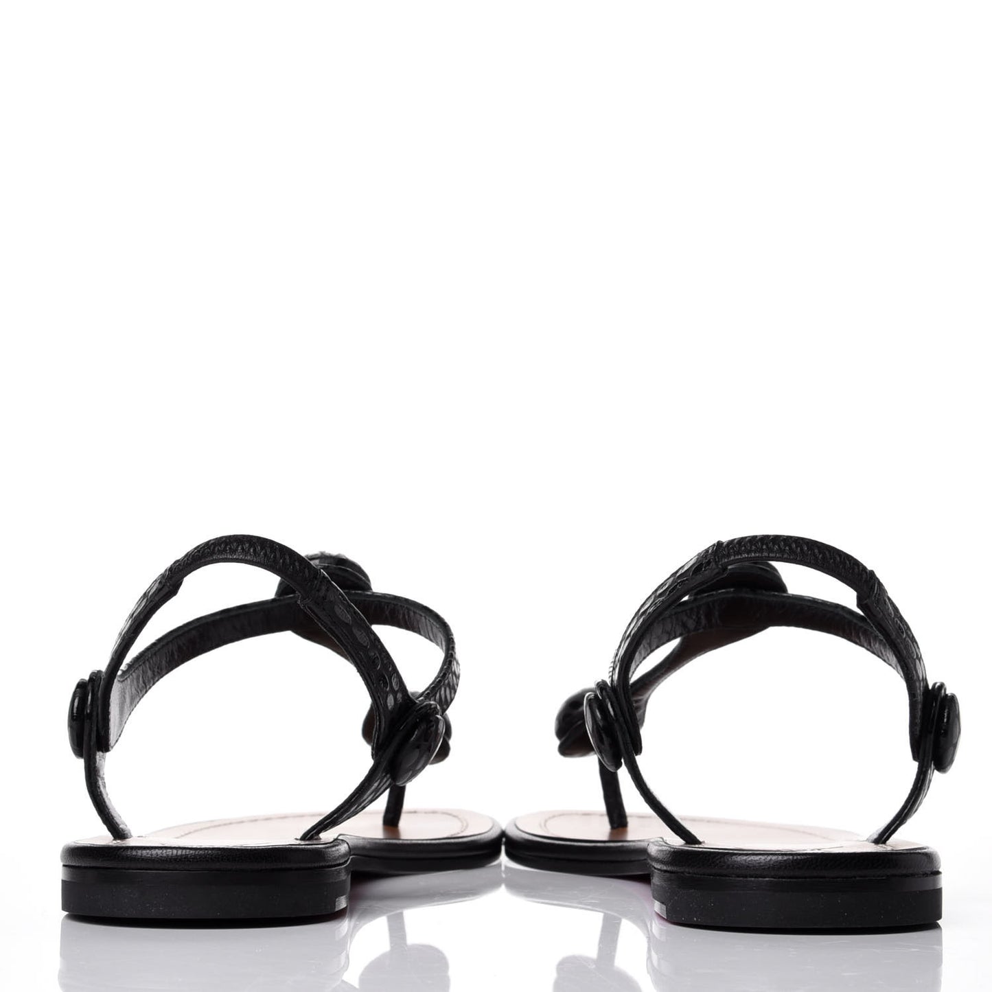 Calfskin Jurassic Planet Ball Sandal Flats 35 Black
