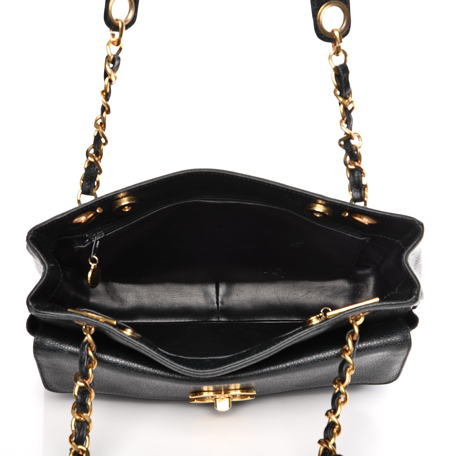 Chanel Caviar Flap Shoulder Bag Navy 5 of 22