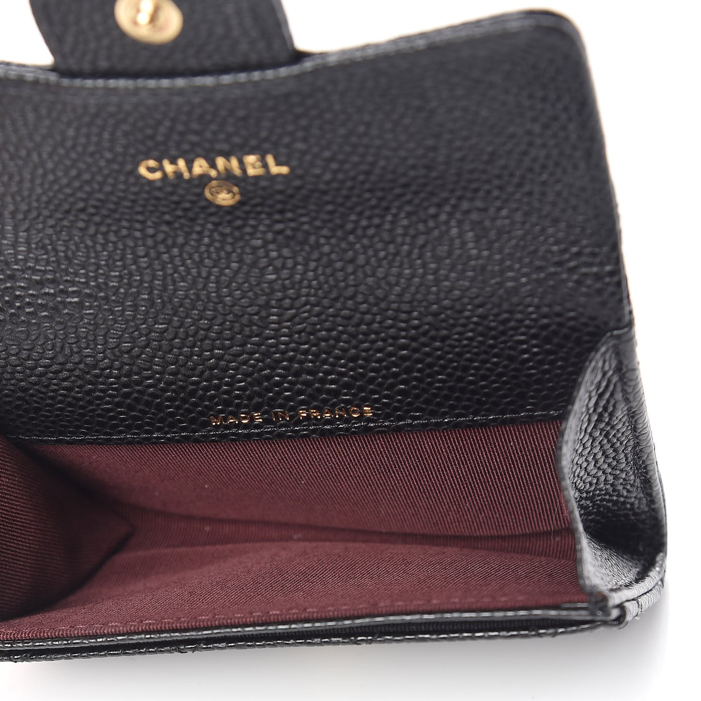 Caviar Quilted Flap Card Holder Black