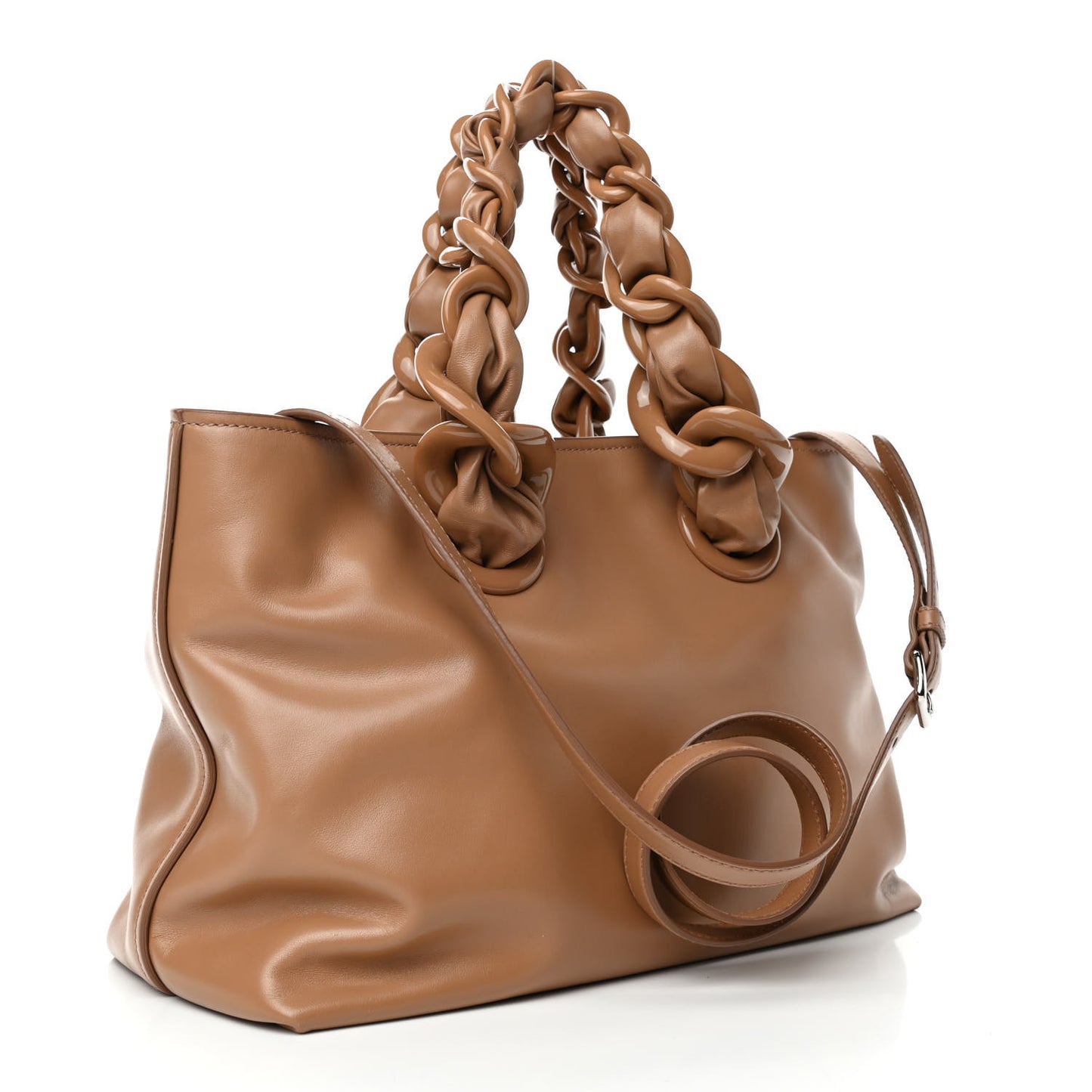Soft Calf Chain Tote Caramel
