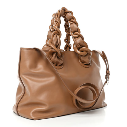 Miu Miu Soft Calf Chain Tote Caramel 2 of 4