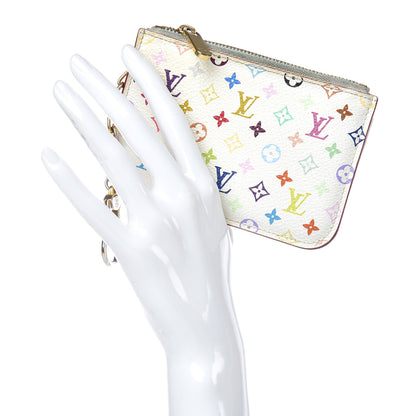 Louis Vuitton Monogram Multicolor Key Pouch White Litchi 2 of 15