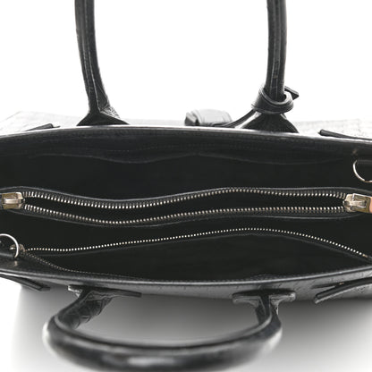 Saint Laurent Calfskin Crocodile Embossed Small Sac de Jour Black 5 of 11