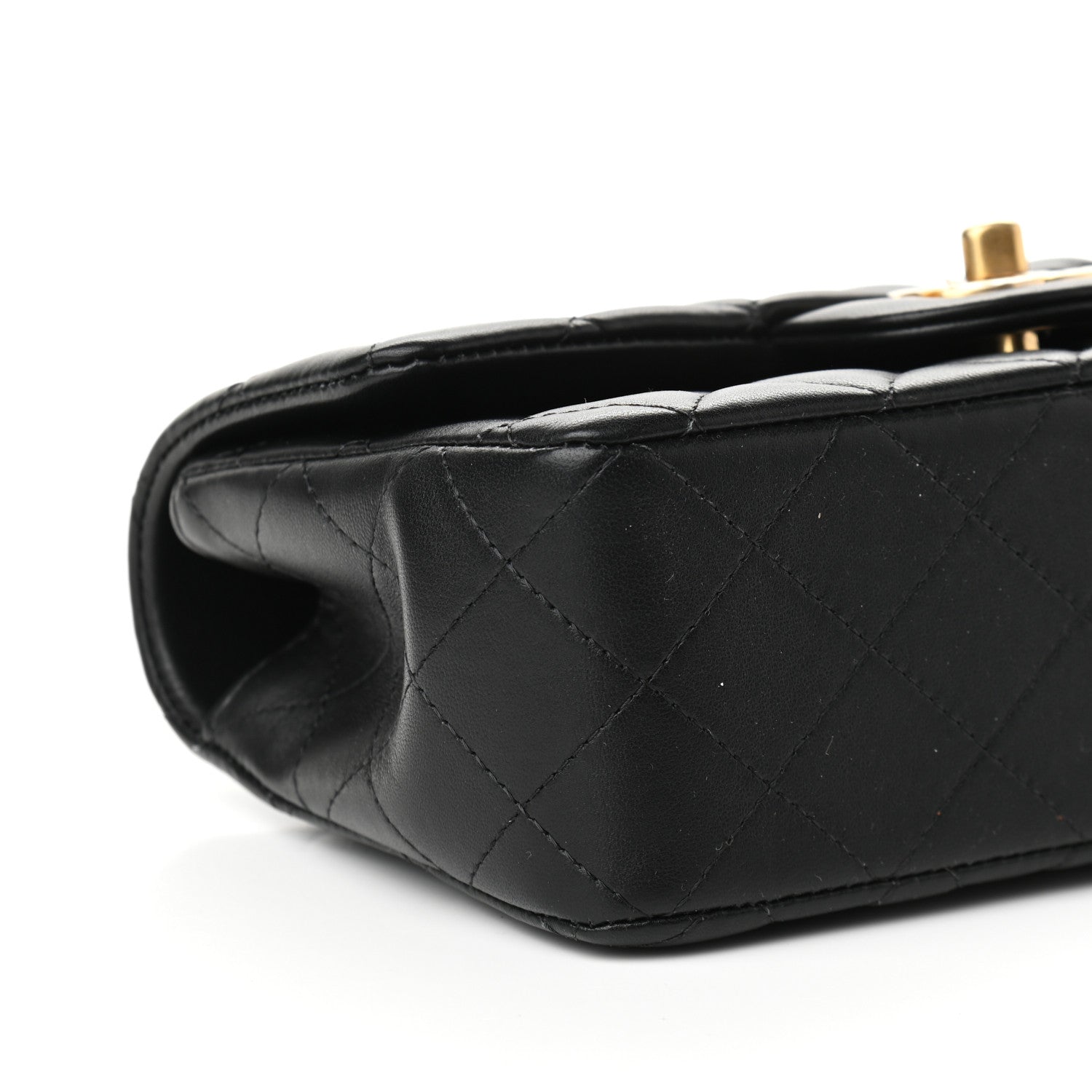 Chanel Lambskin Quilted Mini Top Handle Rectangular Flap Black 8 of 9
