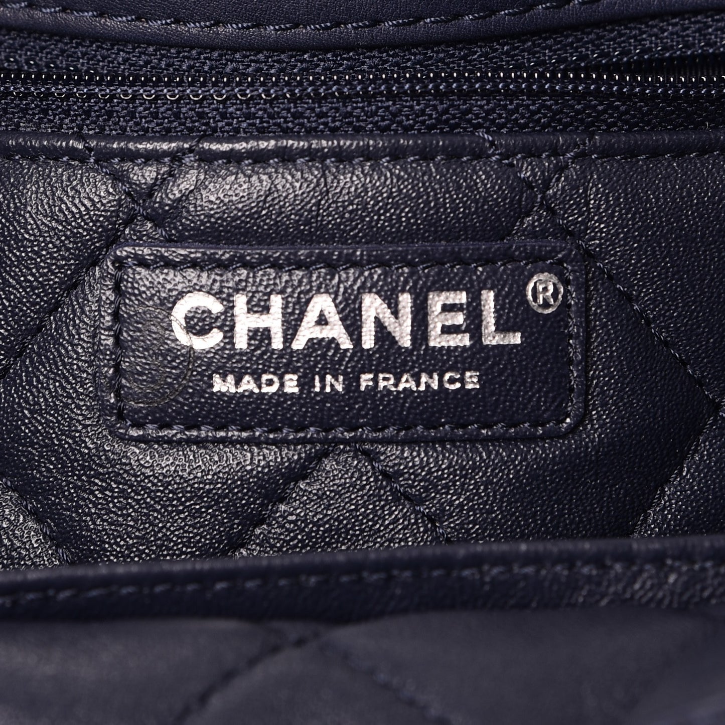 Calfskin Stitched Large Urban Luxury Drawstring Backpack Navy Blue