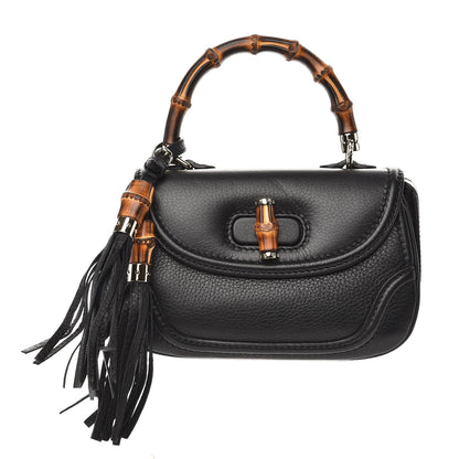 Gucci Cellarius Calfskin Small New Bamboo Top Handle Bag Black 1 of 9