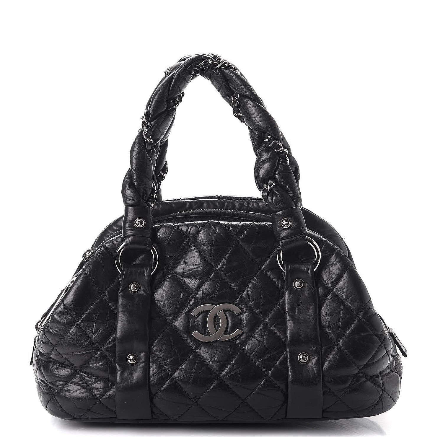 Chanel Distressed Lambskin Vintage Ligne Lady Braid Tote Black 1 of 8