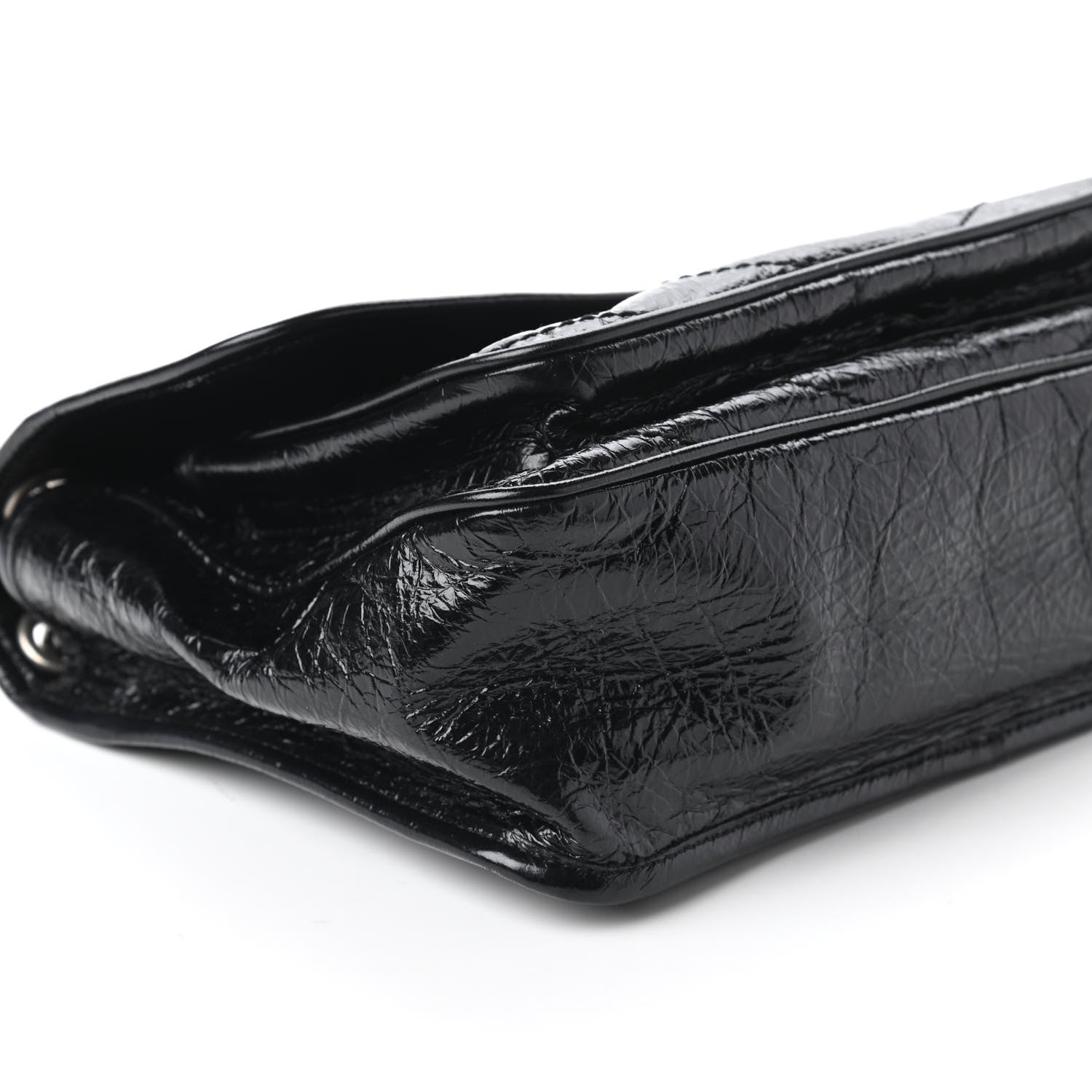 Saint Laurent Crinkled Calfskin Matelasse Monogram Medium Niki Chain Satchel Black 6 of 10