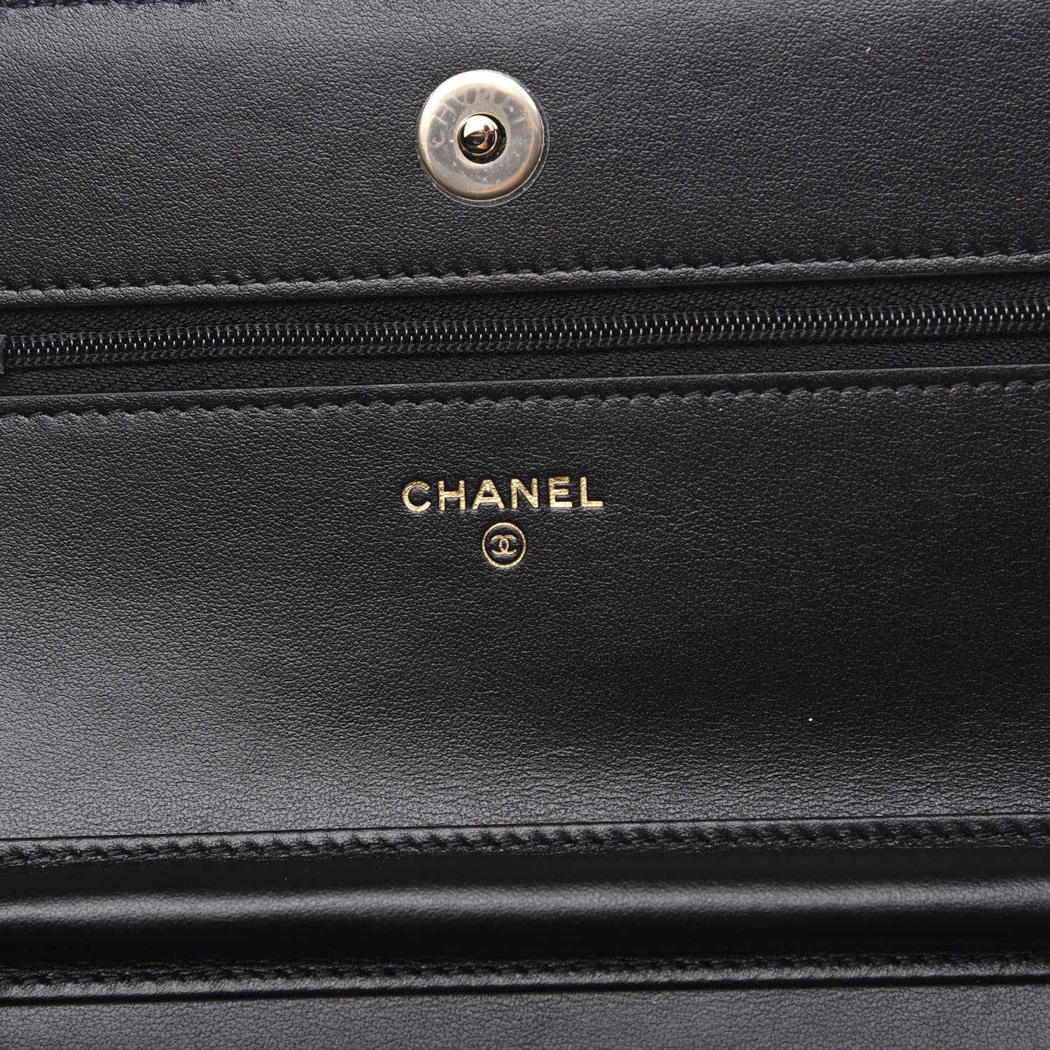 Chanel Tweed Quilted Wallet On Chain WOC Black Ecru White 5 of 11