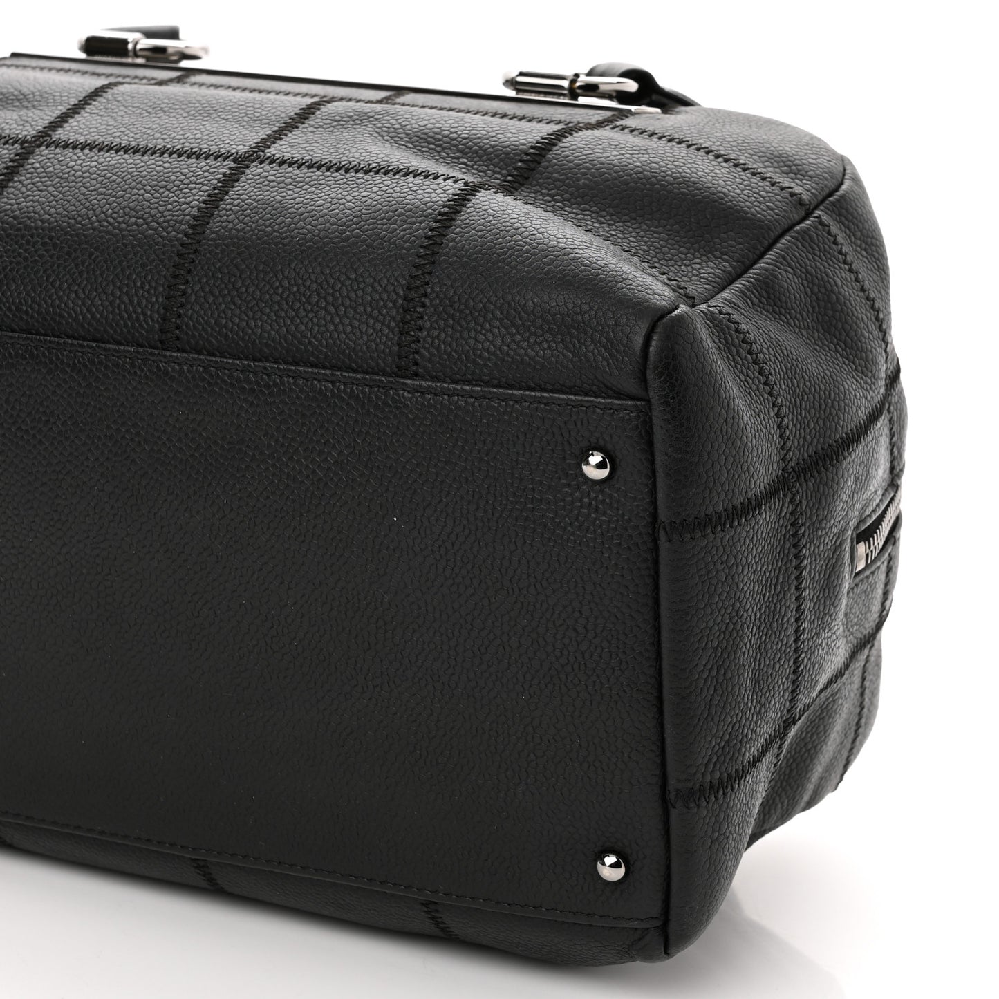 Caviar Square Stitched Bowler Black