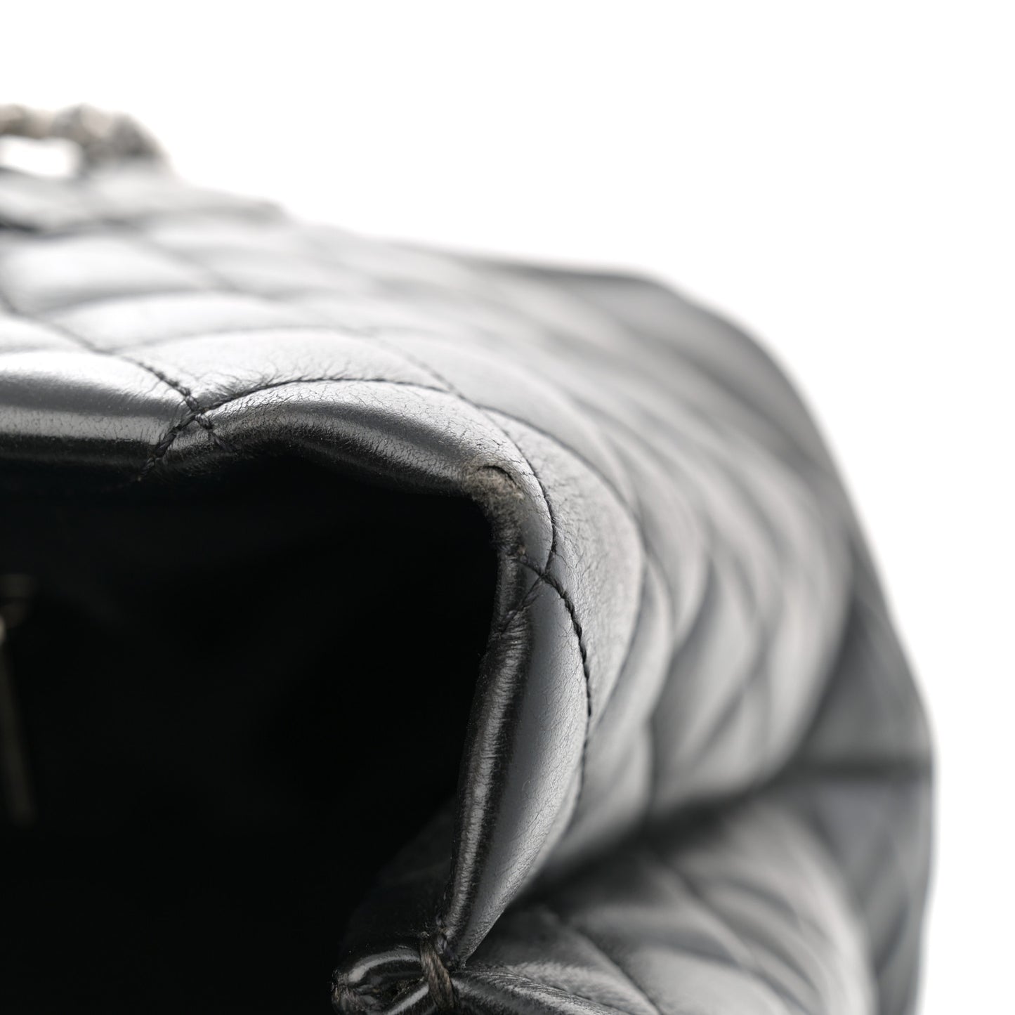 Calfskin Quilted Large Easy Shopping Tote Black