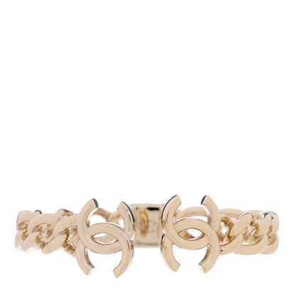 Chanel Metal CC Chain Link Cuff Bracelet Gold 1 of 3