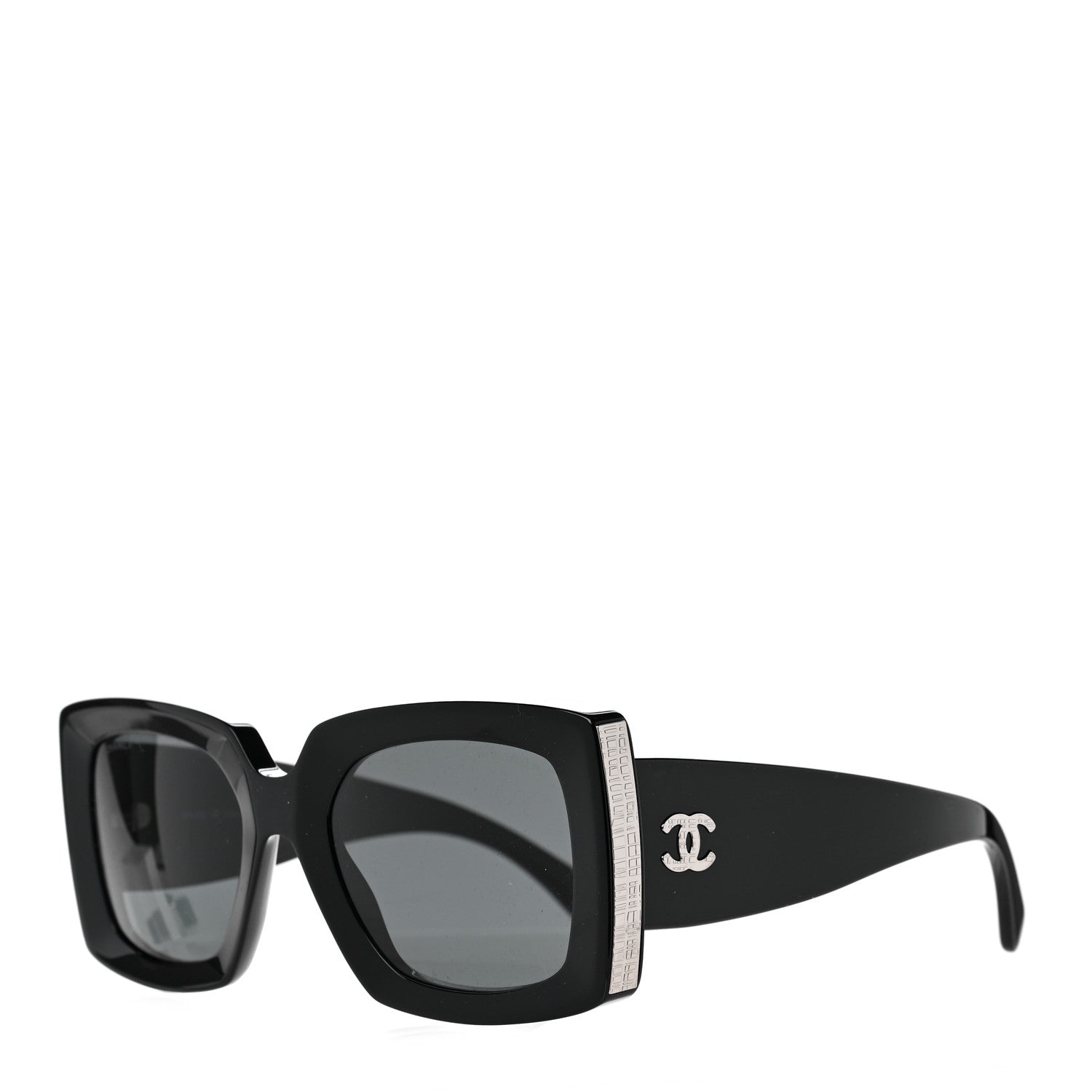 Chanel Acetate Rectangle Sunglasses 5435 Black 1 of 7