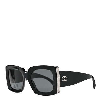 Chanel Acetate Rectangle Sunglasses 5435 Black 1 of 7