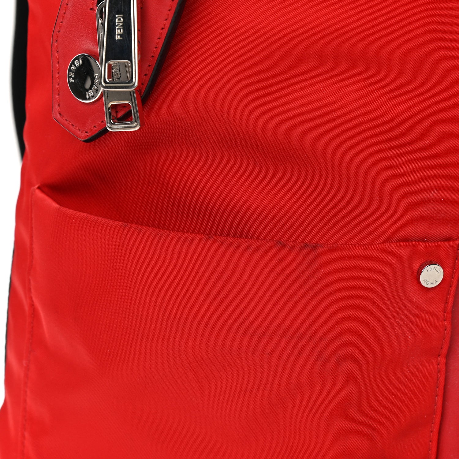 Fendi Nylon Vitello Backpack Red 14 of 16